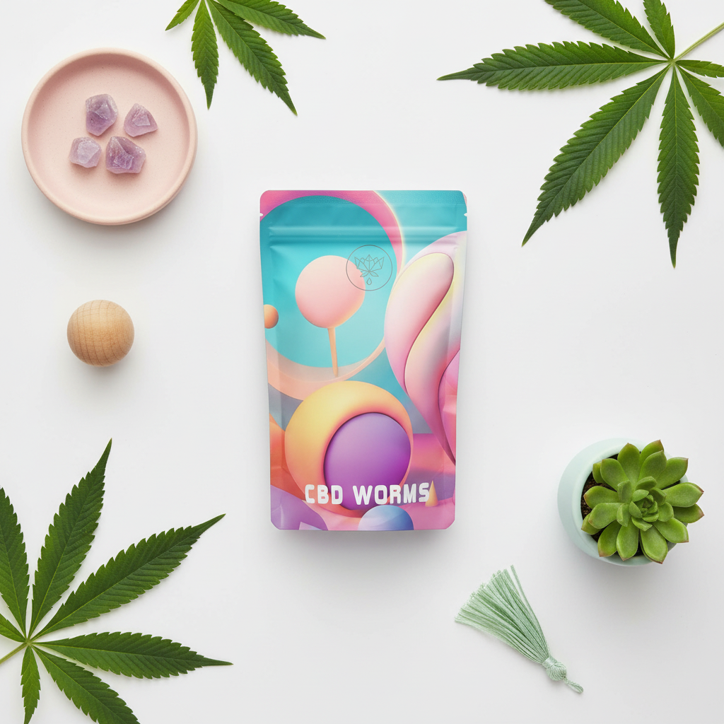 CBD Worms Flat Lay