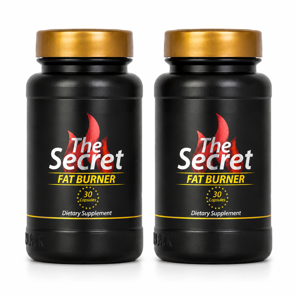 Two The Secret Fat Burner bottles standing side by side